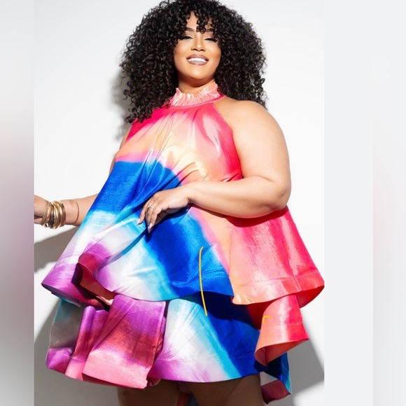 Host Pick! 🎉🎊💖🙌🏽💃🏽🩷🩵💜🤍💙Multi-Color Flare Dress | Boutique Style - Picture 5 of 5